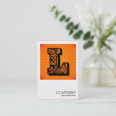 Square Monogram - Paisley Sunburst - L Visitekaartje (Staand voorkant)