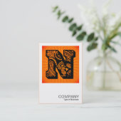 Square Monogram - Paisley Sunburst - N Visitekaartje (Staand voorkant)