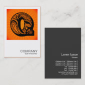 Square Monogram - Paisley Sunburst - Q Visitekaartje (Voorkant / Achterkant)