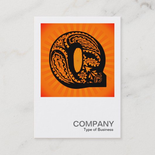 Square Monogram - Paisley Sunburst - Q Visitekaartje (Voorkant)