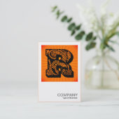 Square Monogram - Paisley Sunburst - R Visitekaartje (Staand voorkant)