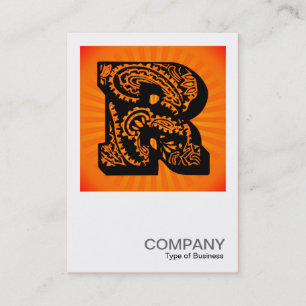 Square Monogram - Paisley Sunburst - R Visitekaartje