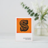 Square Monogram - Paisley Sunburst - S Visitekaartje (Staand voorkant)