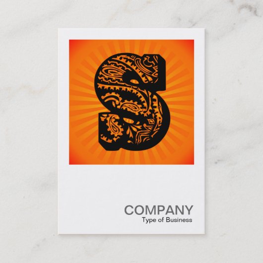 Square Monogram - Paisley Sunburst - S Visitekaartje (Voorkant)