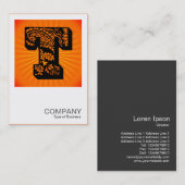 Square Monogram - Paisley Sunburst - T Visitekaartje (Voorkant / Achterkant)