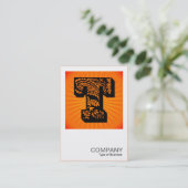 Square Monogram - Paisley Sunburst - T Visitekaartje (Staand voorkant)