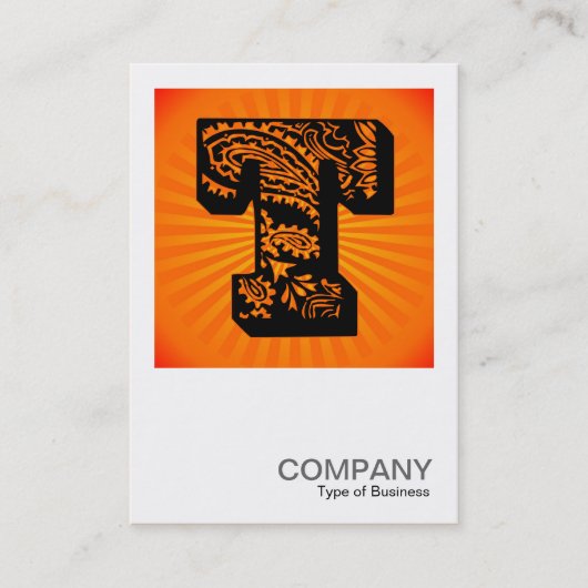 Square Monogram - Paisley Sunburst - T Visitekaartje (Voorkant)