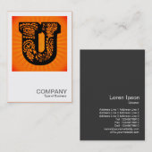 Square Monogram - Paisley Sunburst - U Visitekaartje (Voorkant / Achterkant)