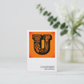 Square Monogram - Paisley Sunburst - U Visitekaartje (Staand voorkant)
