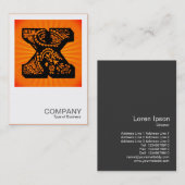 Square Monogram - Paisley Sunburst - X Visitekaartje (Voorkant / Achterkant)