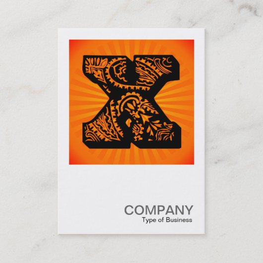 Square Monogram - Paisley Sunburst - X Visitekaartje (Voorkant)