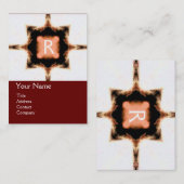 SQUARE MONOGRAM rood bruin wit, Visitekaartje (Voorkant / Achterkant)