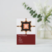 SQUARE MONOGRAM rood bruin wit, Visitekaartje (Staand voorkant)