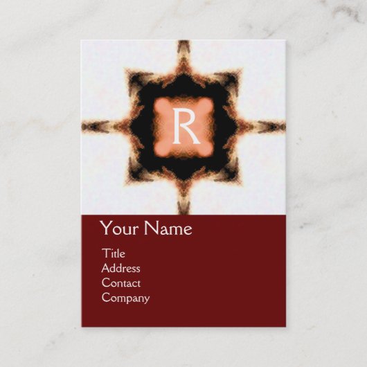 SQUARE MONOGRAM rood bruin wit, Visitekaartje (Voorkant)