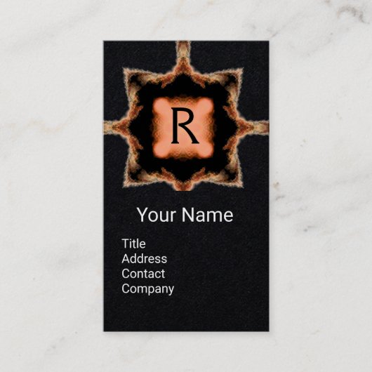 SQUARE MONOGRAM, roze zwart papier Visitekaartje (Voorkant)