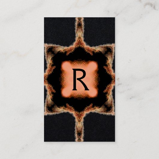 SQUARE MONOGRAM, roze zwart papier Visitekaartje (Achterkant)