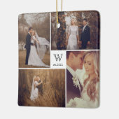 Square Monogram Simple Photo Collage Kerstmis Keramisch Ornament (Links)