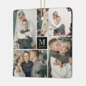 Square Monogram Simple Photo Collage Kerstmis Keramisch Ornament (Links)