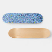 Square Mosaic Blue Tones Tile Pattern Skateboard (Horizontaal)