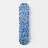 Square Mosaic Blue Tones Tile Pattern Skateboard (Voorkant)