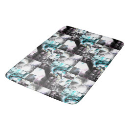 Square mozaïek van romige texturen in zilver tot c badmat