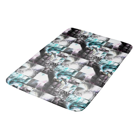 Square mozaïek van romige texturen in zilver tot c badmat (Gekanteld)