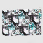 Square mozaïek van romige texturen in zilver tot c golfhanddoek (Horizontaal)