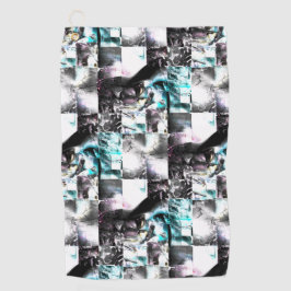 Square mozaïek van romige texturen in zilver tot c golfhanddoek