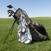 Square mozaïek van romige texturen in zilver tot c golfhanddoek (Groen)