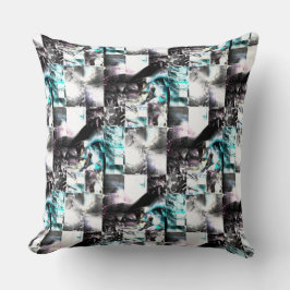 Square mozaïek van romige texturen in zilver tot c kussen