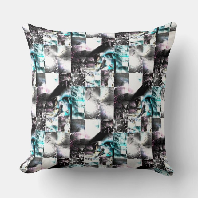 Square mozaïek van romige texturen in zilver tot c kussen (Voorkant)