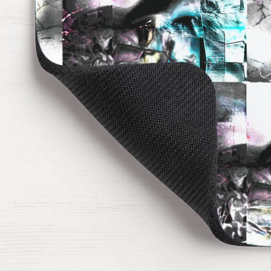 Square mozaïek van romige texturen in zilver tot c muismat (Hoek)