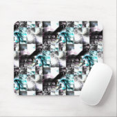 Square mozaïek van romige texturen in zilver tot c muismat (Met muis)