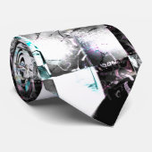 Square mozaïek van romige texturen in zilver tot c stropdas (Opgerold)