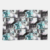 Square mozaïek van romige texturen in zilver tot c theedoek (Horizontaal)