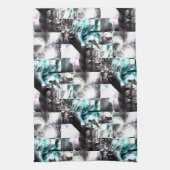 Square mozaïek van romige texturen in zilver tot c theedoek (Verticaal)