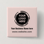 Square Name Business Logo Basic Employee Vierkante Button 5,1 Cm (Voorkant)