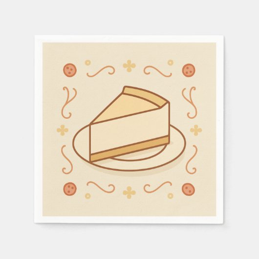Square Napkin Design – Elegant New York Cheesecake Servet (Voorkant)