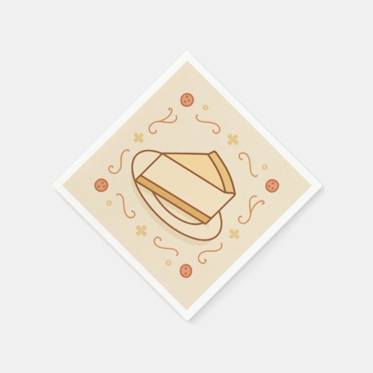 Square Napkin Design – Elegant New York Cheesecake Servet (Hoek)