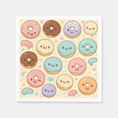 Square Napkin Design for Donuts — Cute Cartoon Servet (Voorkant)