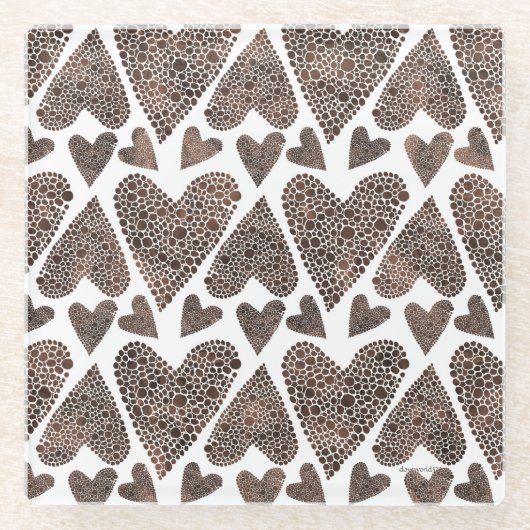 Square Onderzetter Hearts Galore (Voorkant)