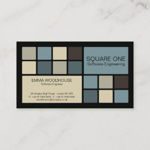 Square One Black, Cadet Blue en Beige Visitekaartje