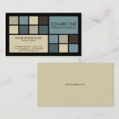 Square One Black, Cadet Blue en Beige Visitekaartje (Voorkant / Achterkant)