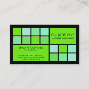 Square One Black, Green & Mint Visitekaartje