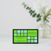Square One Black, Green & Mint Visitekaartje (Staand voorkant)