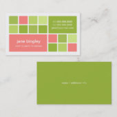 "Square One" roze en groen Visitekaartje voor mamm Contactkaartje (Voorkant / Achterkant)