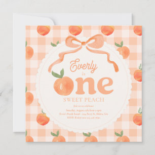 Square One Sweet Peach verjaardagsuitnodiging Kaart