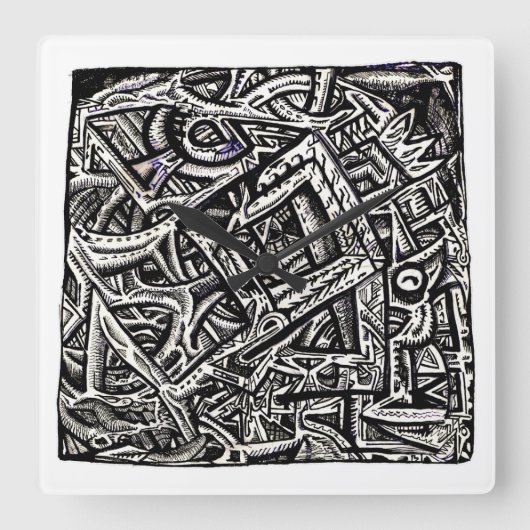 Square One, van Brian Benson Vierkante Klok (Voorkant)