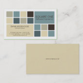 Square One White, Cadet Blue & Beige Visitekaartje (Voorkant / Achterkant)