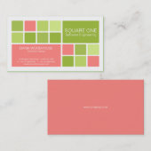Square One White, Pink & Green Visitekaartje (Voorkant / Achterkant)